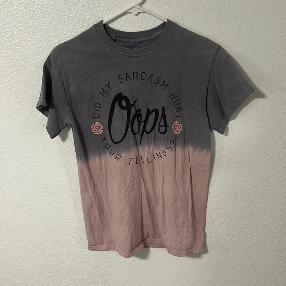 Gold rush pink and gray women’s small graphic tee
